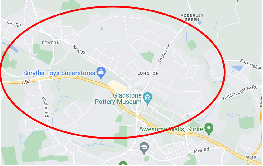 investment guide to stoke on trent fenton and longton map